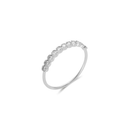 Anillo Oro Blanco Y Diamantes. Género: Mujer. Material: Oro blanco. Piedras: Diamantes