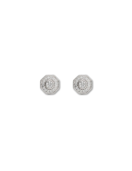 Pendientes Oro Blanco, Zafiro Y Diamantes
