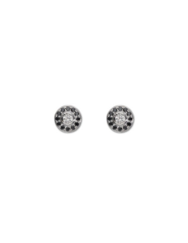 Pendientes Dormilonas Oro Blanco Y Diamantes