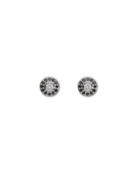 Pendientes Dormilonas Oro Blanco Y Diamantes