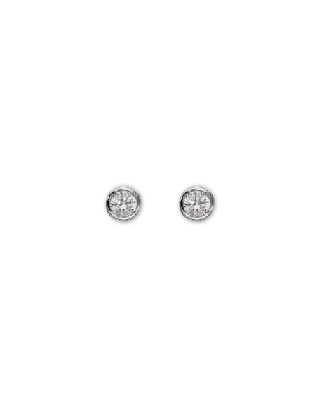 Pendientes Dormilonas Oro Blanco Y Diamantes