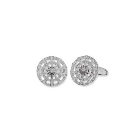 Gemelos Oro Blanco Y Diamantes. Género: Hombre. Material: Oro blanco. Piedras: Diamantes