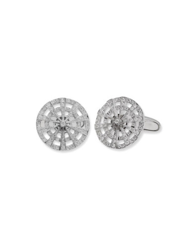 Gemelos Oro Blanco Y Diamantes