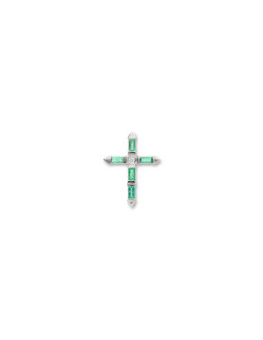 Cruz Oro Blanco, Diamante Y Esmeraldas