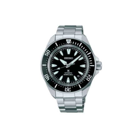 Reloj Seiko Prospex Mar Samurai SRPL13K1. Género: Hombre. Material: Acero. Tamaño: De 39mm a 42mm. Correa: Acero. Color esfera: Negro. Estilo: Casual,Deportivo. Movimiento: Automático. Características técnicas: Hora y segundero,Calendario,Reserva de marcha