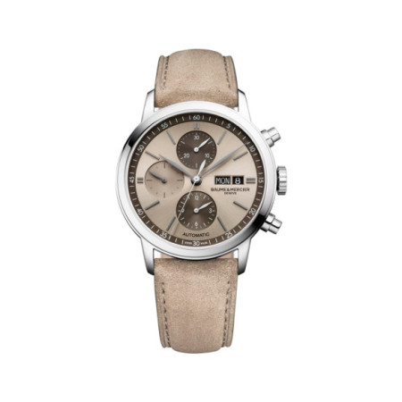 Reloj Baume Et Mercier Classima M0A10782. Género: Hombre. Material: Acero. Tamaño: De 39mm a 42mm. Correa: Piel. Color esfera: Otros. Estilo: Cocktail. Movimiento: Automático. Características técnicas: Hora y segundero,Calendario,Cronógrafo,Reserva de marcha