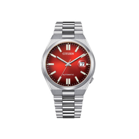 Reloj Citizen Tsuyosa NJ0150-56W. Género: Mujer,Hombre. Material: Acero. Tamaño: De 39mm a 42mm. Correa: Acero. Color esfera: Rojo. Estilo: Casual. Movimiento: Automático. Características técnicas: Hora y segundero,Calendario,Reserva de marcha