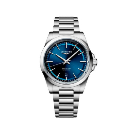 Reloj Longines Conquest L3.830.4.92.6. Género: Hombre. Material: Acero. Tamaño: De 39mm a 42mm. Correa: Acero. Color esfera: Azul. Estilo: Clásico,Cocktail. Movimiento: Automático. Características técnicas: Hora y segundero,Calendario,Reserva de marcha