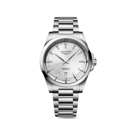 Reloj Longines Conquest L3.830.4.72.6. Género: Hombre. Material: Acero. Tamaño: De 39mm a 42mm. Correa: Acero. Color esfera: Plata. Estilo: Clásico,Cocktail. Movimiento: Automático. Características técnicas: Hora y segundero,Calendario,Reserva de marcha