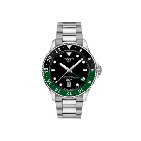 Reloj Tissot Seastar 1000 Quartz GMT T120.852.11.051.00. Género: Hombre. Material: Acero. Tamaño: De 39mm a 42mm. Correa: Acero. Color esfera: Negro. Estilo: Deportivo,Casual. Movimiento: Cuarzo. Características técnicas: Hora y segundero,Calendario