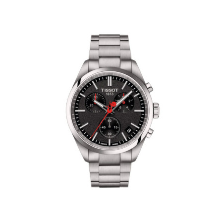 Reloj Tissot PR 100 Vuelta T150.417.11.051.01. Género: Hombre. Material: Acero. Tamaño: De 39mm a 42mm. Correa: Acero. Color esfera: Negro. Estilo: Casual,Deportivo. Movimiento: Cuarzo. Características técnicas: Hora y segundero,Calendario,Cronógrafo