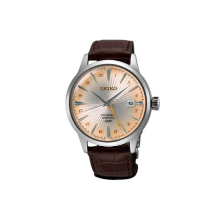 Reloj Seiko Presage Cocktail Time SSK041J1. Género: Hombre. Material: Acero. Tamaño: De 39mm a 42mm. Correa: Piel. Color esfera: Otros. Estilo: Cocktail,Clásico. Movimiento: Automático. Características técnicas: Hora y segundero,Calendario,Reserva de marcha