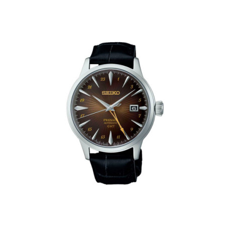 Reloj Seiko Presage Cocktail Time SSK039J1. Género: Hombre. Material: Acero. Tamaño: De 39mm a 42mm. Correa: Piel. Color esfera: Marrón. Estilo: Clásico,Cocktail. Movimiento: Automático. Características técnicas: Hora y segundero,Calendario,Reserva de marcha