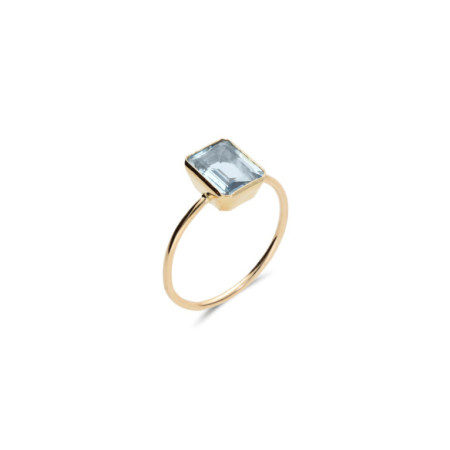 Anillo Oro Amarillo Y Topacio. Género: Mujer. Material: Oro amarillo. Piedras: Topacio azul