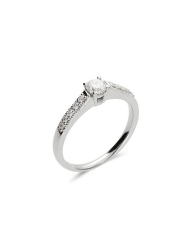 Anillo Oro Blanco Y Diamantes