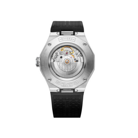 Reloj Baume Et Mercier Riviera M0A10763. Género: Hombre. Material: Acero. Tamaño: De 39mm a 42mm. Correa: Caucho. Color esfera: Verde. Estilo: Casual,Deportivo. Movimiento: Automático. Características técnicas: Hora y segundero,Calendario