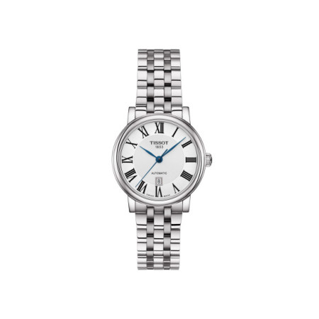 Reloj Tissot Carson Lady T122.207.11.033.00. Género: Mujer. Material: Acero. Tamaño: Menos de 32mm. Correa: Acero. Color esfera: Plata. Estilo: Clásico. Movimiento: Automático. Características técnicas: Calendario,Hora y segundero