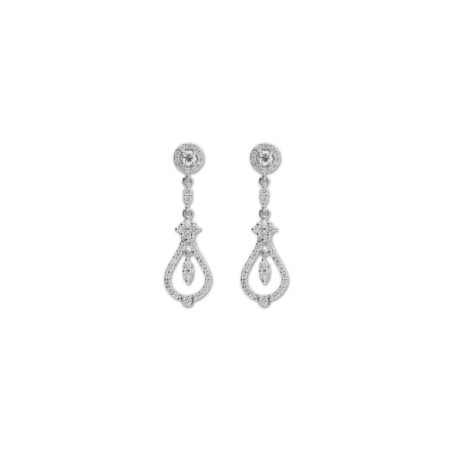 Pendientes Oro Blanco Y Diamantes. Género: Mujer. Material: Oro blanco. Piedras: Diamantes