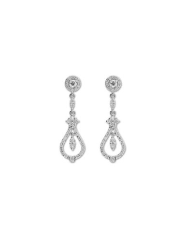 Pendientes Oro Blanco Y Diamantes