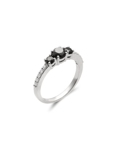 Anillo Oro Blanco Y Diamantes