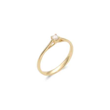 Anillo-Solitario Oro Amarillo Y Diamante. Género: Mujer. Material: Oro amarillo. Piedras: Diamantes