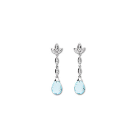 Pendientes Plata, Circonitas Y Topacio. Género: Mujer. Material: Plata. Piedras: Topacio azul,Circonitas