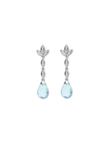 Pendientes Plata, Circonitas Y Topacio