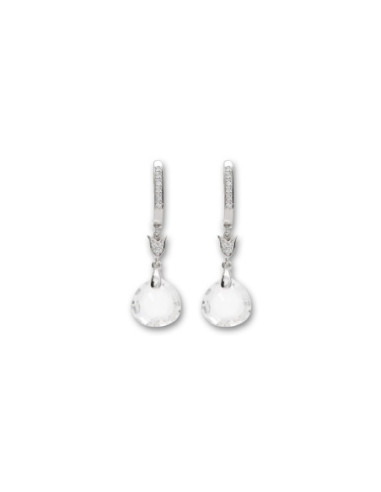 Pendientes Plata, Circonitas Y Cristal De Roca