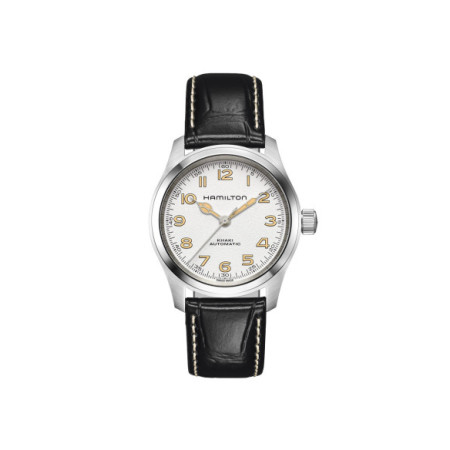 Reloj Hamilton Khaki Field Murph H70405710. Género: Hombre. Material: Acero. Tamaño: De 32mm a 38mm. Correa: Piel. Color esfera: Blanco. Estilo: Clásico,Cocktail. Movimiento: Automático. Características técnicas: Hora y segundero,Reserva de marcha