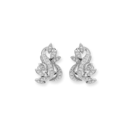 Pendientes Oro Blanco Y Diamantes. Género: Mujer. Material: Oro blanco. Piedras: Diamantes