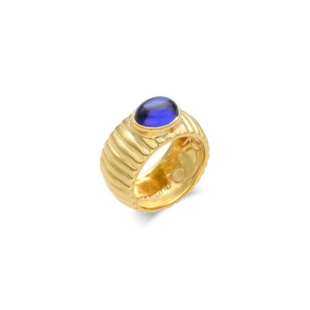 Anillo Plata Chapada Y Piedra Azul. Género: Mujer. Material: Plata chapada. Piedras: Otras gemas