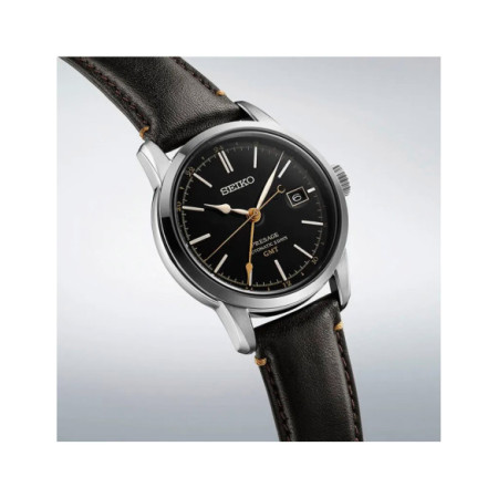 Reloj Seiko Presage Craftsmanship Series SPB447J1. Género: Hombre. Material: Acero. Tamaño: De 39mm a 42mm. Correa: Piel. Color esfera: Negro. Estilo: Clásico,Cocktail. Movimiento: Automático. Características técnicas: Hora y segundero,Calendario,Reserva de marcha