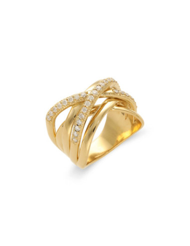 Anillo Oro Amarillo Y Diamantes