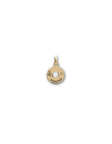 Colgante Oro Amarillo Y Circonita