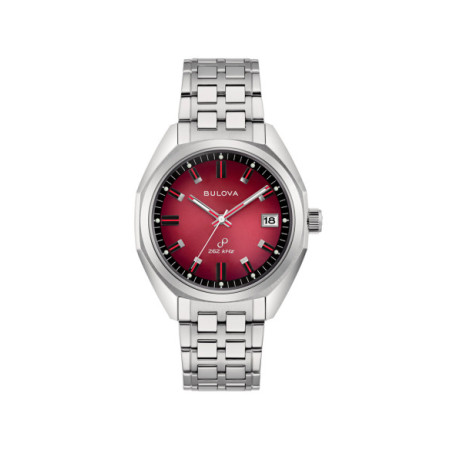 Reloj Bulova Precisionist Jet Star 96B401. Género: Hombre. Material: Acero. Tamaño: De 39mm a 42mm. Correa: Acero. Color esfera: Rojo. Estilo: Casual. Movimiento: Cuarzo. Características técnicas: Hora y segundero,Calendario