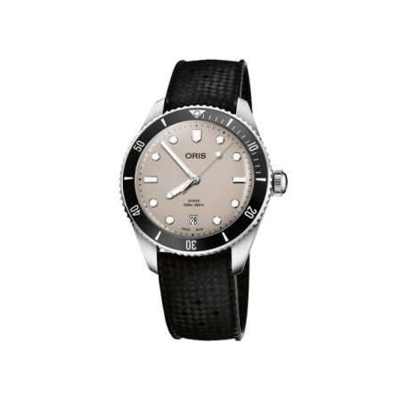 Reloj Oris Divers Date 01 733 7795 4051-Set. Género: Mujer,Hombre. Material: Acero,Cerámica. Tamaño: De 39mm a 42mm. Correa: Acero. Color esfera: Beige. Estilo: Deportivo. Movimiento: Automático. Características técnicas: Hora y segundero,Calendario,Reserva de marcha