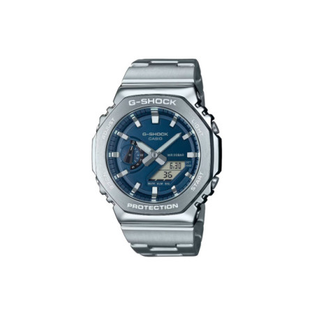 Reloj Casio G-Shock GM-2110D-2BER. Género: Mujer,Hombre. Material: Acero,Resina. Tamaño: De 43mm a 46mm. Correa: Acero. Color esfera: Azul. Estilo: Casual,Deportivo. Movimiento: Cuarzo. Características técnicas: Hora y segundero,Calendario,Multifunción