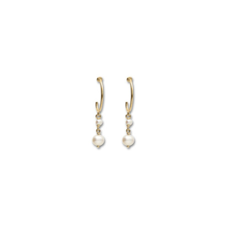 Argollas Oro Amarillo Y Perlas. Género: Mujer. Material: Oro amarillo. Piedras: Perlas