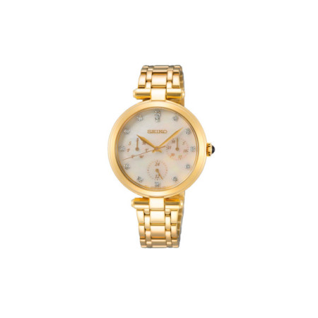 Reloj Seiko Ladies SKY064P1. Género: Mujer. Material: Acero. Tamaño: De 32mm a 38mm. Correa: Acero. Color esfera: Nácar. Estilo: Cocktail,Clásico. Movimiento: Cuarzo. Características técnicas: Hora y segundero,Multifunción