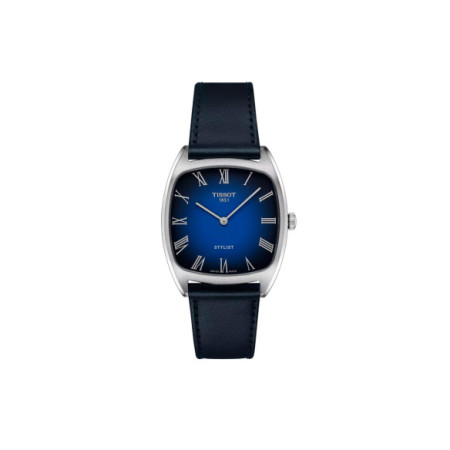 Reloj Tissot Stylist T159.909.16.043.00. Género: Mujer. Material: Acero. Tamaño: De 32mm a 38mm. Correa: Piel. Color esfera: Azul. Estilo: Clásico,Cocktail. Movimiento: Cuarzo. Características técnicas: Hora y segundero