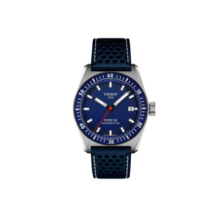 Reloj Tissot PR516 Powermatic 80 T149.407.16.041.00. Género: Hombre. Material: Acero. Tamaño: De 32mm a 38mm. Correa: Piel. Color esfera: Azul. Estilo: Deportivo. Movimiento: Automático. Características técnicas: Hora y segundero,Calendario,Reserva de marcha