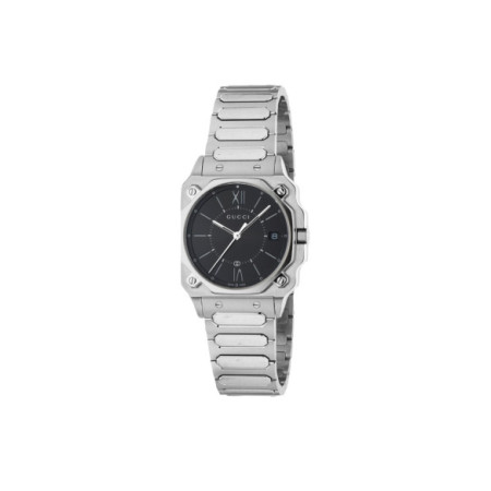 Reloj Gucci G-Flat YA166505. Género: Mujer,Hombre. Material: Acero. Tamaño: Menos de 32mm. Correa: Acero. Color esfera: Negro. Estilo: Casual. Movimiento: Cuarzo. Características técnicas: Hora y segundero,Calendario