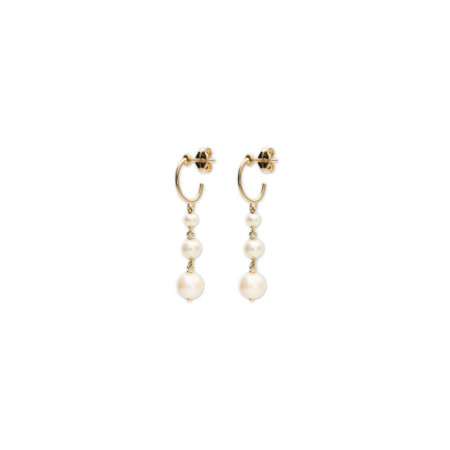 Argollas Oro Amarillo Y Perlas. Género: Mujer. Material: Oro amarillo. Piedras: Perlas