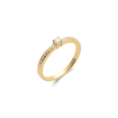 Anillo Oro Amarillo Y Diamantes. Género: Mujer. Material: Oro amarillo. Piedras: Diamantes