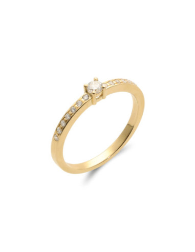 Anillo Oro Amarillo Y Diamantes
