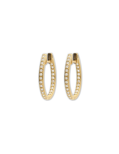 Argollas Oro Amarillo Y Diamantes