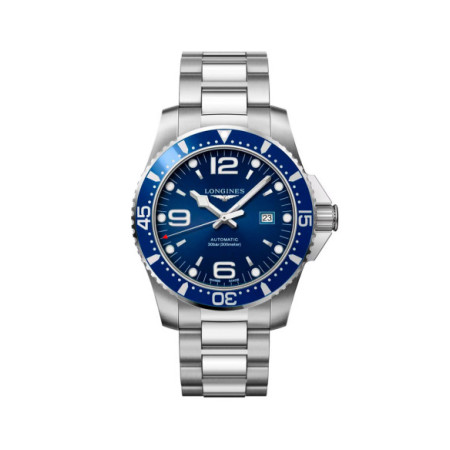 Reloj Longines HydroConquest L3.841.4.96.6. Género: Hombre. Material: Acero. Tamaño: De 43mm a 46mm. Correa: Acero. Color esfera: Azul. Estilo: Deportivo. Movimiento: Automático. Características técnicas: Hora y segundero,Calendario,Reserva de marcha