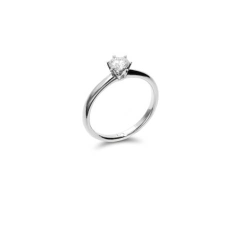 Anillo-Solitario Oro Blanco Y Diamante. Género: Mujer. Material: Oro blanco. Piedras: Diamantes