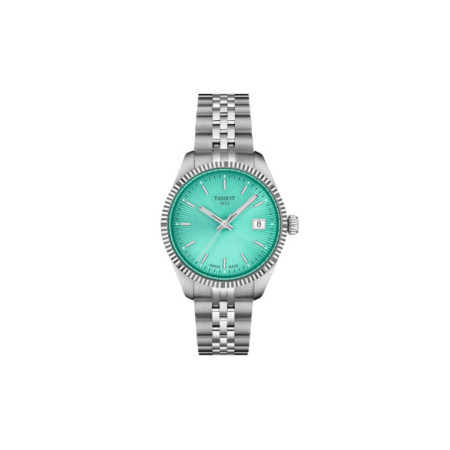 Reloj Tissot Ballade 34mm T156.210.11.091.00. Género: Mujer. Material: Acero. Tamaño: De 32mm a 38mm. Correa: Caucho. Color esfera: Verde. Estilo: Casual. Movimiento: Cuarzo. Características técnicas: Hora y segundero,Calendario