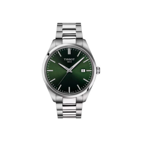 Reloj Tissot PR 100 T150.410.11.091.00. Género: Hombre. Material: Acero. Tamaño: De 39mm a 42mm. Correa: Acero. Color esfera: Verde. Estilo: Clásico. Movimiento: Cuarzo. Características técnicas: Hora y segundero,Calendario